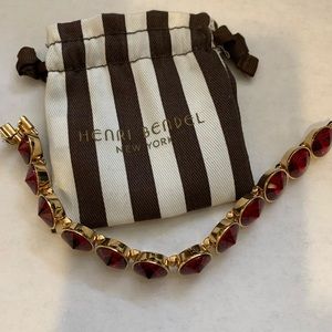 NWOT HENRI BENDEL ON POINT RUBY BRACELET -HB POUCH